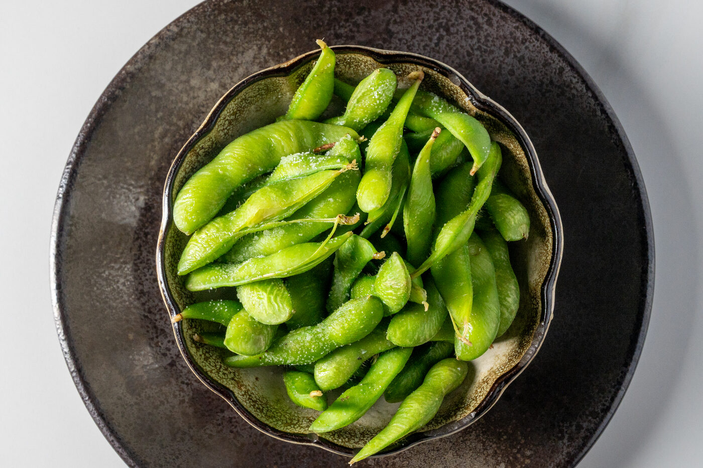 Steamed Edamame with sea salt - East Moon Asian Bistro Centennial CO