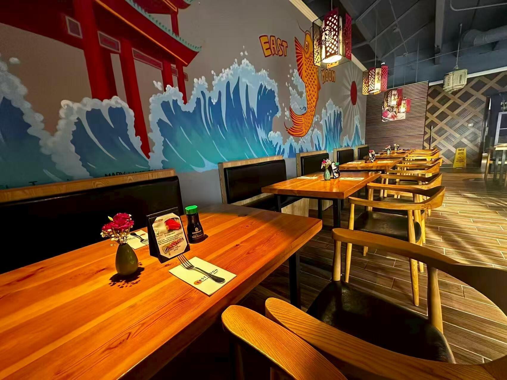 Cozy dining atmosphere at East Moon Japanese restaurant Centennial