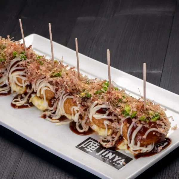 Takoyaki octopus balls - East Moon Asian Bistro